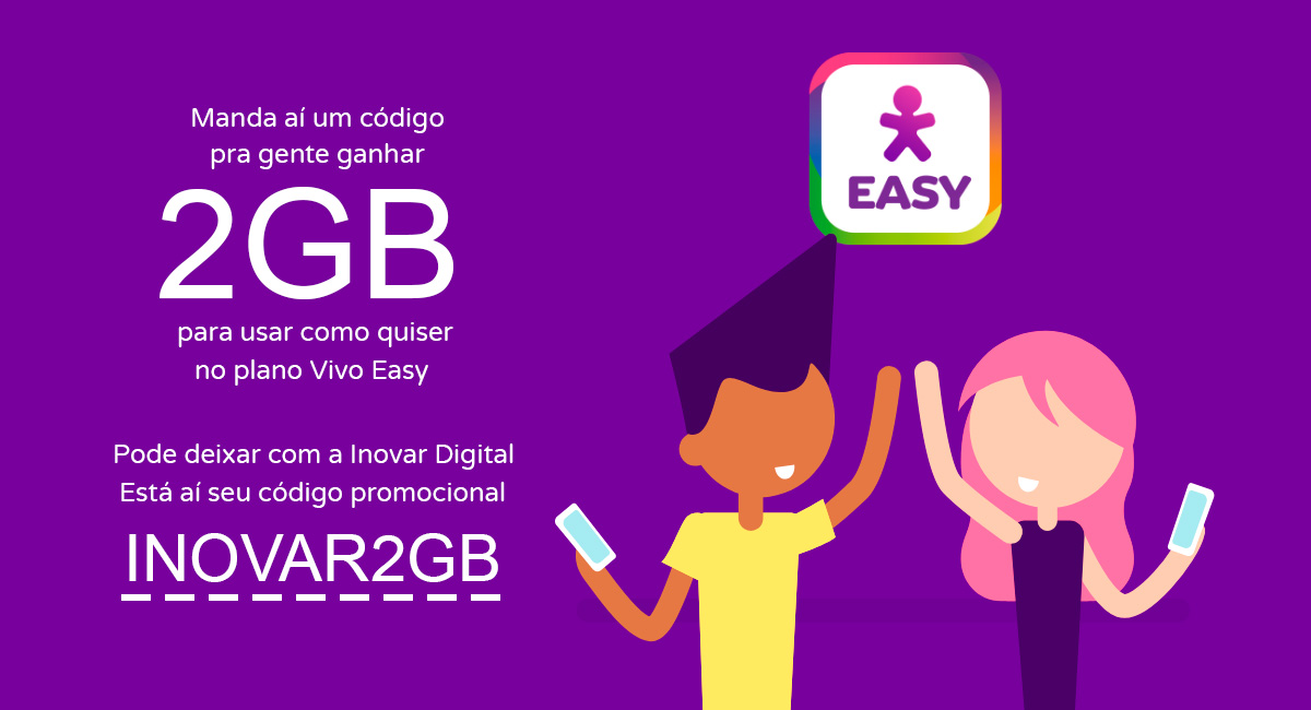 Utilize o cupom Vivo Easy e garanta 50% OFF em 1GB.